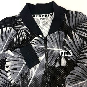 Victoria's Secret PINK Bomber Jacket Floral‎ Black Lightweight Women's Medium